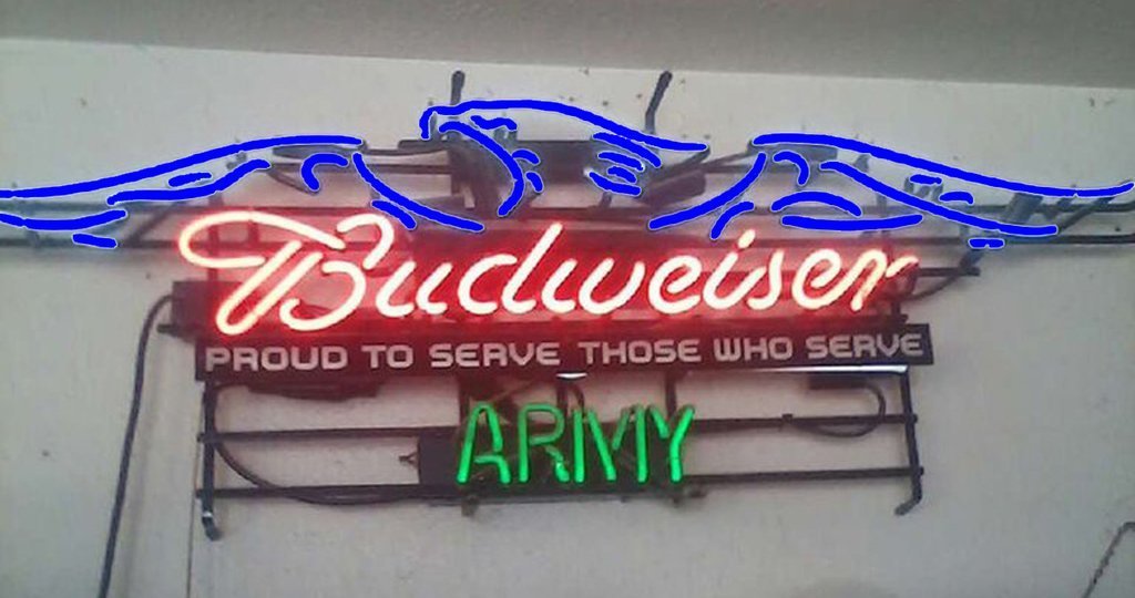 Budweiser Armed Forces Eagle Neon Sign